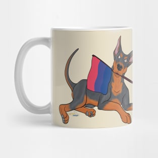 Pride Doggos Alternate: Bisexual Doberman Pinscher Mug